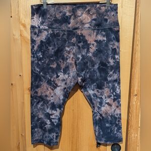 Lululemon NEW Align Crop 21" Diamond Dye Graphite Grey Pink Pastel Sz 18